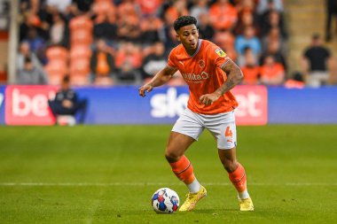 Jordan Lawrence-Gabriel #4 of Blackpool in action during the game
