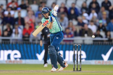 Sam Billings of Oval Invincibles in batting action during the game