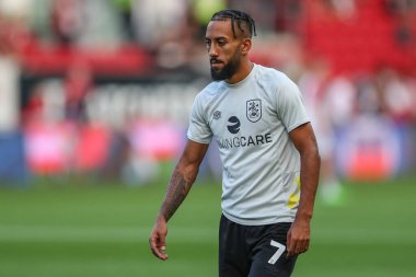 Sorba Thomas #7 of Huddersfield Town during the pre-game warm up
