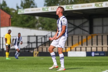 Jamies Andrews of West Bromwich Albion celebrates his goal to make it 3-0