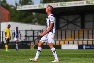 Jamie Andrews of West Bromwich Albion celebrates his goal to make it 3-0