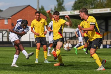 Mo Faal #40 of West Bromwich Albion has a shot at goal