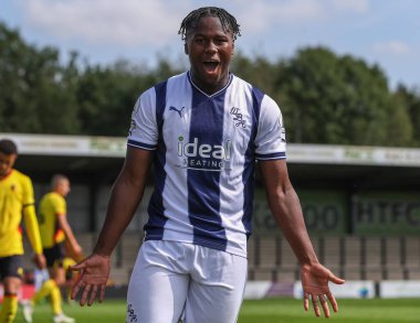 Reyes Cleary #28 of West Bromwich Albion celebrates his goal to make it 1-0