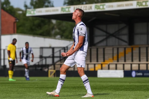 Jamie Andrews of West Bromwich Albion celebrates his goal to make it 3-0