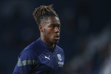 Brandon Michael Clarke Thomas-Asante #21 of West Bromwich Albion during the pre-game warm up ahead of the Sky Bet Championship match West Bromwich Albion vs Burnley at The Hawthorns, West Bromwich, United Kingdom, 2nd September 202