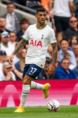 Cristian Romero #17 of Tottenham Hotspur during the Premier League match Tottenham Hotspur vs Fulham at Tottenham Hotspur Stadium, London, United Kingdom, 3rd September 202