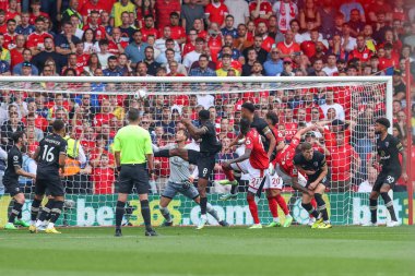 Cheikhou Kouyate #21 of Nottingham Forest scores a goal to make it 1-0 during the Premier League match Nottingham Forest vs Bournemouth at City Ground, Nottingham, United Kingdom, 3rd September 202