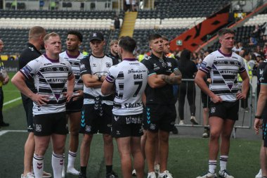 Dejected Hull FC players after the Betfred Super League match Hull FC vs Hull KR at MKM Stadium, Hull, United Kingdom, 3rd September 202
