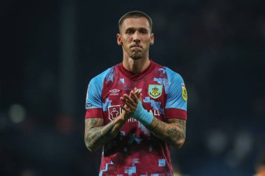 Darko Churlinov #27 of Burnley applauds the travelling fans after the Sky Bet Championship match West Bromwich Albion vs Burnley at The Hawthorns, West Bromwich, United Kingdom, 2nd September 202
