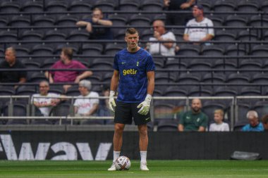 Fraser Forster #20 of Tottenham Hotspur during the pre-game warmup during the Premier League match Tottenham Hotspur vs Fulham at Tottenham Hotspur Stadium, London, United Kingdom, 3rd September 202