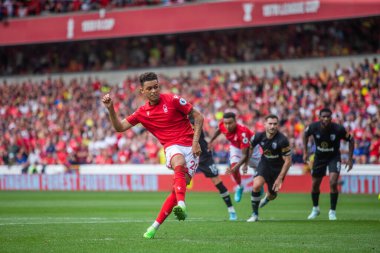 Brennan Johnson #20 of Nottingham Forest slots home his penalty during the Premier League match Nottingham Forest vs Bournemouth at City Ground, Nottingham, United Kingdom, 3rd September 202