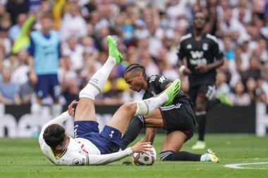 Bobby Reid #14 of Fulham fouls Son Heung-Min #7 of Tottenham Hotspur during the Premier League match Tottenham Hotspur vs Fulham at Tottenham Hotspur Stadium, London, United Kingdom, 3rd September 202