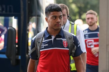 Phoenix Laulu-Togaga'e #29 of Hull KR arrives at MKM Stadium, Hull, United Kingdom, 3rd September 202