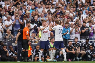 Dejan Kulusevski #21 of Tottenham Hotspur comes on for Harry Kane #10 of Tottenham Hotspur during the Premier League match Tottenham Hotspur vs Fulham at Tottenham Hotspur Stadium, London, United Kingdom, 3rd September 202