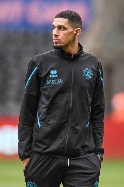 Leon Balogun #26 of QPR pre match pitch inspection during the Sky Bet Championship match Swansea City vs Queens Park Rangers at Swansea.com Stadium, Swansea, United Kingdom, 3rd September 202