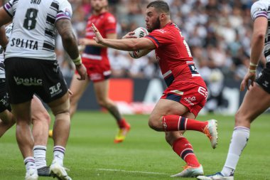 Matty Storton #13 of Hull KR in action during the game during the Betfred Super League match Hull FC vs Hull KR at MKM Stadium, Hull, United Kingdom, 3rd September 202