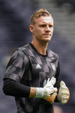 Bernd Leno #17 of Fulham during the pre-game warmup during the Premier League match Tottenham Hotspur vs Fulham at Tottenham Hotspur Stadium, London, United Kingdom, 3rd September 202