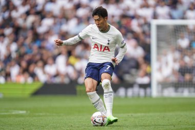 Son Heung-Min #7 of Tottenham Hotspur in action during the Premier League match Tottenham Hotspur vs Fulham at Tottenham Hotspur Stadium, London, United Kingdom, 3rd September 202