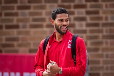 Renan Lodi #32 of Nottingham Forest arrives before the Premier League match Nottingham Forest vs Bournemouth at City Ground, Nottingham, United Kingdom, 3rd September 202