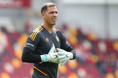 Joel Robles #22 of Leeds United during the Premier League match Brentford vs Leeds United at Brentford Community Stadium, London, United Kingdom, 3rd September 202