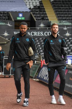 Jake Clarke-Salter #5 of QPR and Conor Masterson #23 of QPR arrive at Swansea.com stadium during the Sky Bet Championship match Swansea City vs Queens Park Rangers at Swansea.com Stadium, Swansea, United Kingdom, 3rd September 202