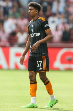 Cody Drameh #37 of Leeds United during the Premier League match Brentford vs Leeds United at Brentford Community Stadium, London, United Kingdom, 3rd September 202