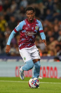 Nathan Tella #23 of Burnley runs with the ball during the Sky Bet Championship match West Bromwich Albion vs Burnley at The Hawthorns, West Bromwich, United Kingdom, 2nd September 202