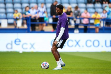 Tyreeq Bakinson #19 of Sheffield Wednesday warms up before the Sky Bet League 1 match Sheffield Wednesday vs Barnsley at Hillsborough, Sheffield, United Kingdom, 3rd September 202