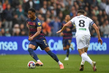 Chris Willock #7 of QPR  takes on Matt Grimes #8 of Swansea City during the Sky Bet Championship match Swansea City vs Queens Park Rangers at Swansea.com Stadium, Swansea, United Kingdom, 3rd September 202
