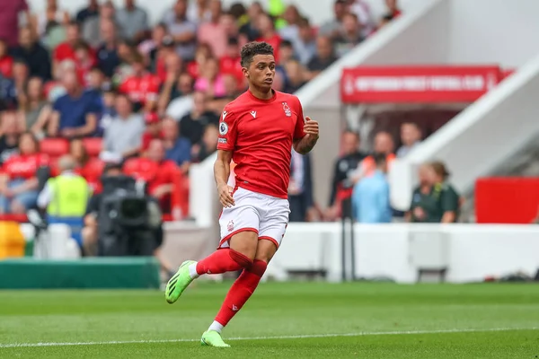 Brennan Johnson #20 of Nottingham Forest  during the Premier League match Nottingham Forest vs Bournemouth at City Ground, Nottingham, United Kingdom, 3rd September 202