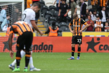 A dejected Regan Slater #27 of Hull City during the Sky Bet Championship match Hull City vs Sheffield United at MKM Stadium, Hull, United Kingdom, 4th September 202