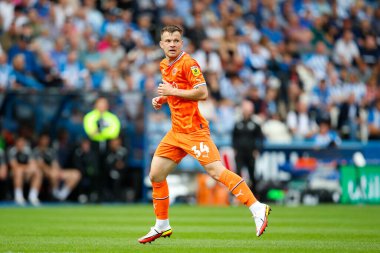 Jordan Thorniley #34 of Blackpool during the Sky Bet Championship match Huddersfield Town vs Blackpool at John Smith's Stadium, Huddersfield, United Kingdom, 4th September 202
