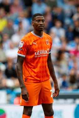 Marvin Ekpiteta #21 of Blackpool during the Sky Bet Championship match Huddersfield Town vs Blackpool at John Smith's Stadium, Huddersfield, United Kingdom, 4th September 202