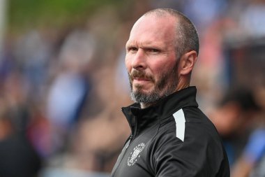 Michael Appleton manager of Blackpool during the Sky Bet Championship match Huddersfield Town vs Blackpool at John Smith's Stadium, Huddersfield, United Kingdom, 4th September 202