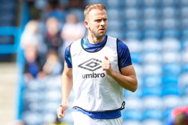 Jordan Rhodes #9 of Huddersfield Town warms up before the Sky Bet Championship match Huddersfield Town vs Blackpool at John Smith's Stadium, Huddersfield, United Kingdom, 4th September 202