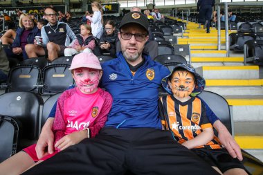 Hull City supporters inside The MKM Stadium ahead of the Sky Bet Championship match Hull City vs Sheffield United at MKM Stadium, Hull, United Kingdom, 4th September 202