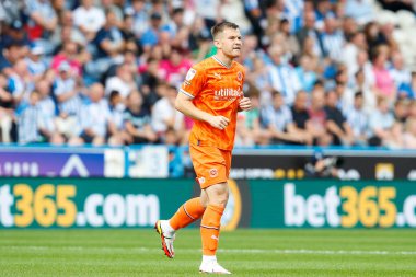 Jordan Thorniley #34 of Blackpool during the Sky Bet Championship match Huddersfield Town vs Blackpool at John Smith's Stadium, Huddersfield, United Kingdom, 4th September 202