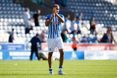 Jon Russell #5 of Huddersfield Town applauds fans after the Sky Bet Championship match Huddersfield Town vs Blackpool at John Smith's Stadium, Huddersfield, United Kingdom, 4th September 202
