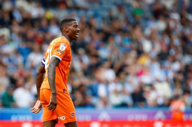 Marvin Ekpiteta #21 of Blackpool during the Sky Bet Championship match Huddersfield Town vs Blackpool at John Smith's Stadium, Huddersfield, United Kingdom, 4th September 202