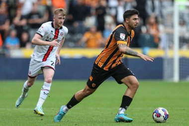 Ozan Tufan #7 of Hull City in action during the Sky Bet Championship match Hull City vs Sheffield United at MKM Stadium, Hull, United Kingdom, 4th September 202
