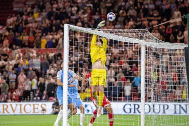 Anthony Patterson #1 of Sunderland tips an effort over the bar during the Sky Bet Championship match Middlesbrough vs Sunderland at Riverside Stadium, Middlesbrough, United Kingdom, 5th September 202