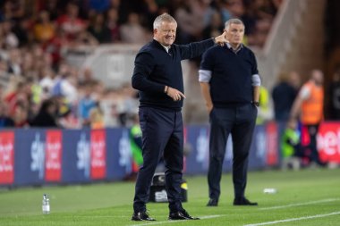 Chris Wilder manager of Middlesbrough gestures and reacts during the Sky Bet Championship match Middlesbrough vs Sunderland at Riverside Stadium, Middlesbrough, United Kingdom, 5th September 202