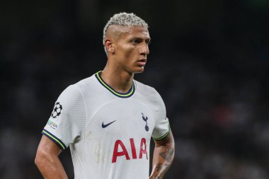 Tottenham Hotspur 'dan Richarlison # 9 UEFA Şampiyonlar Ligi maçı sırasında Tottenham Hotspur Marsilya' ya karşı Tottenham Hotspur Stadyumu, Londra, 7 Eylül 202