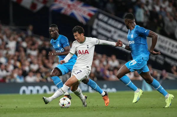 Son Heung Min Tottenham Hotspur Bryter Med Bollen Uefa Champions — Stockfoto