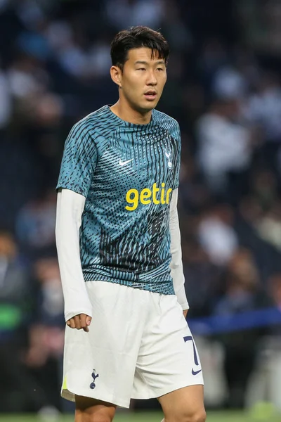 Son Heung Min Dari Tottenham Hotspur Selama Warmup Pra Pertandingan — Stok Foto