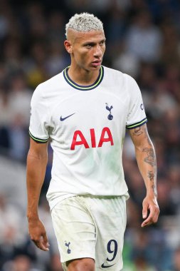 Tottenham Hotspur 'dan Richarlison # 9 UEFA Şampiyonlar Ligi maçında Tottenham Hotspur, Marsilya' ya karşı Tottenham Hotspur Stadyumu, Londra, 7 Eylül 202