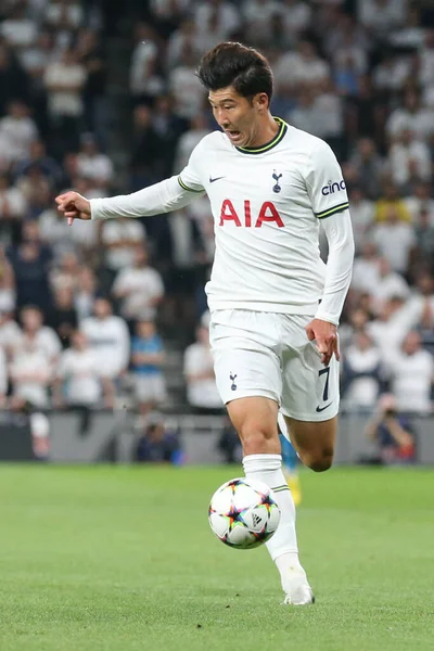 Son Heung Min Tottenham Hotspur Bollen Uefa Champions League Match — Stockfoto