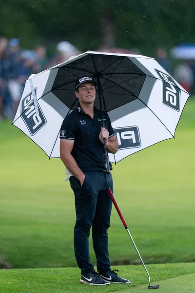 Viktor Holland Nor 18º Green Durante Bmw Pga Championship 2022 — Foto de Stock