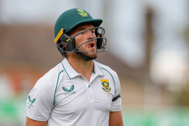 Güney Afrikalı Wiaan Mulder, 10 Eylül 202 'de Kia Oval, Londra' da 5 İngiltere 'nin Güney Afrika' ya açtığı 3.