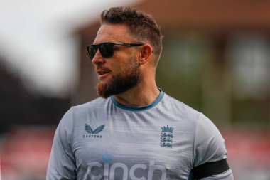 İngiltere teknik direktörü Brendon McCullum, 10 Eylül 202 'de Kia Oval, Londra, Birleşik Krallık' ta 5 İngiltere 'nin 3.